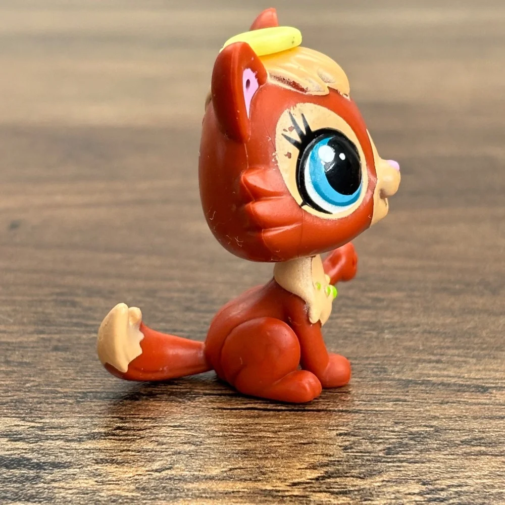 Littlest Pet Shop LPS #3697 Orange Lucky Browne Cat Kitten Toy Figure Authentic