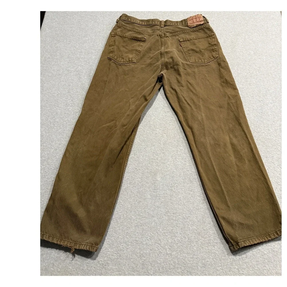 Levis 550 Relaxed Fit Brown Denim Jeans Mens 36x30 Cotton Tapered Leg 00550-0549