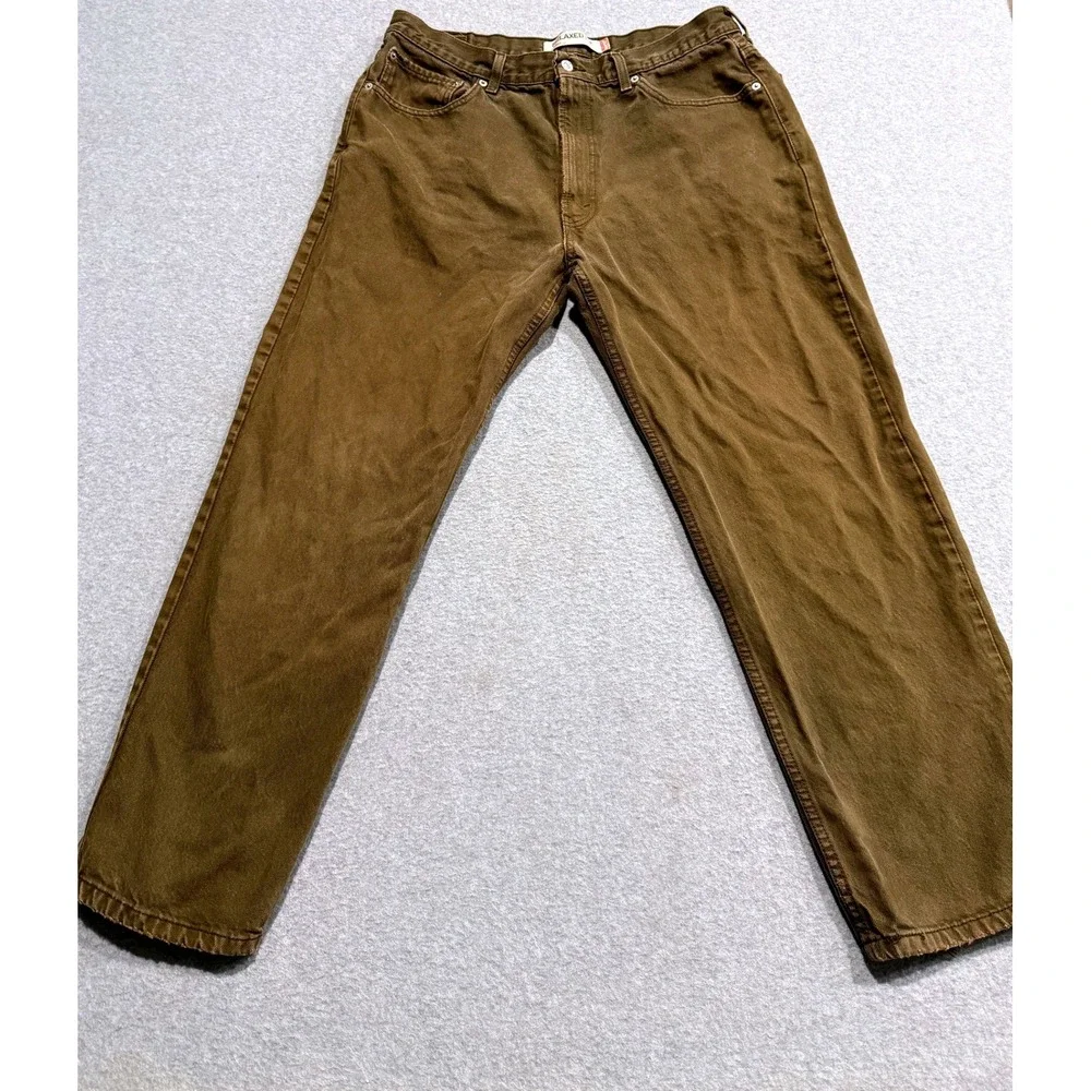 Levis 550 Relaxed Fit Brown Denim Jeans Mens 36x30 Cotton Tapered Leg 00550-0549