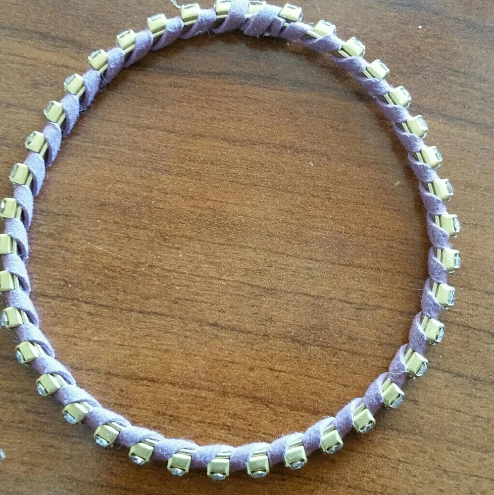 Suede wrapped crystal bangles