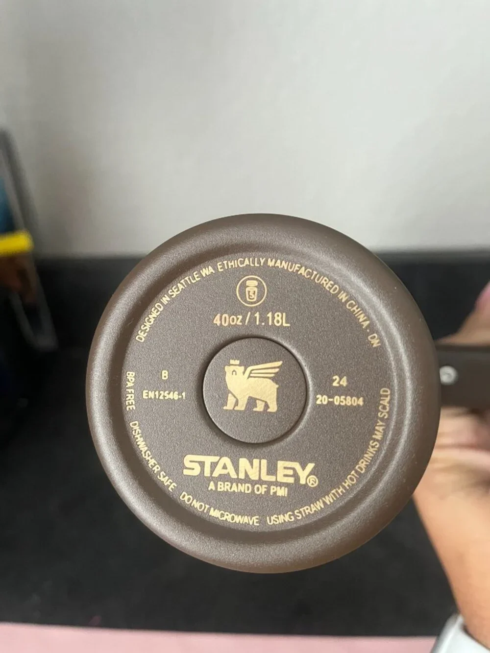 Stanley Chocolate Brown and Gold   Quencher Tumbler with Handle