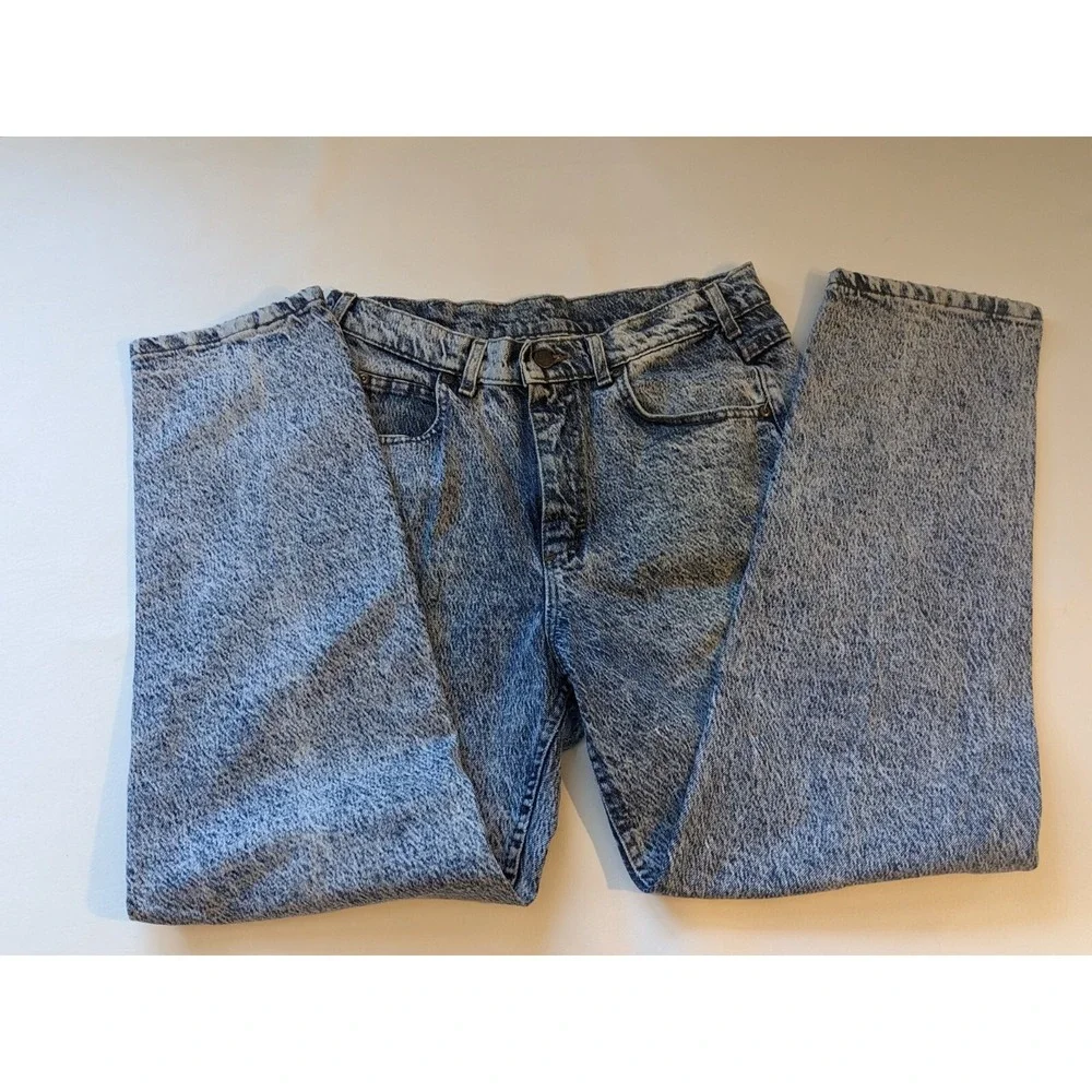 Vintage 1980 Lee Acid Wash Denim Jeans 33 x 30 Union Made Cotton USA 11454 B410