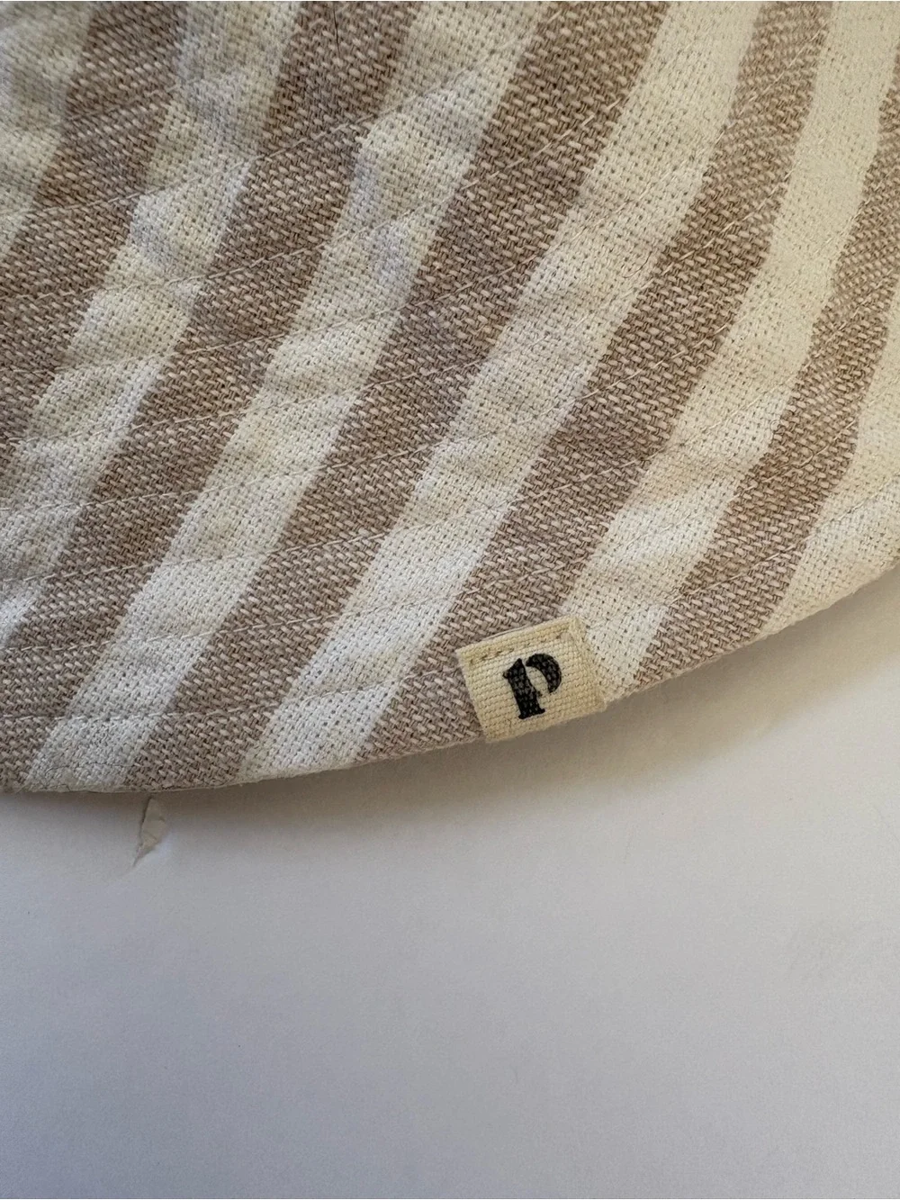 Pact Organic Cotton Packable Sun Hat White Tan Stripe Resort Cruise Coast Garden