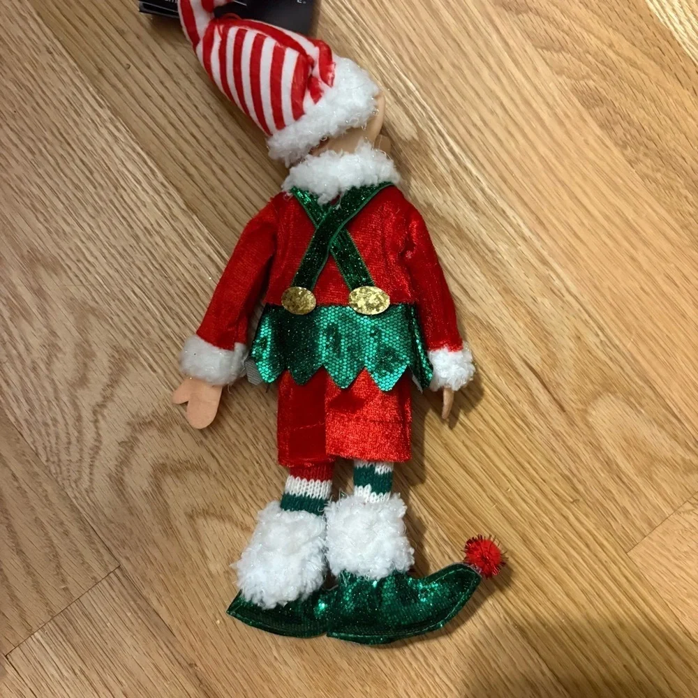 Hobby Lobby Red and Green Elf Ornament Large Pixie Shelf Bendable Fairy NEW