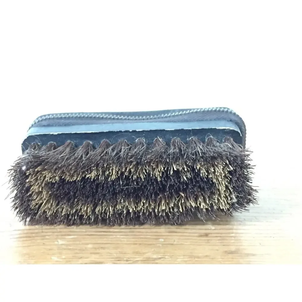 Vintage Western Germany Travel Hair Brush Manicure Set Leather Zip Dopp Kit