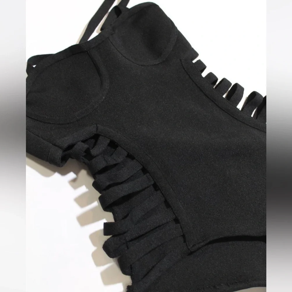 Fashion Nova Black Cutout One-Piece