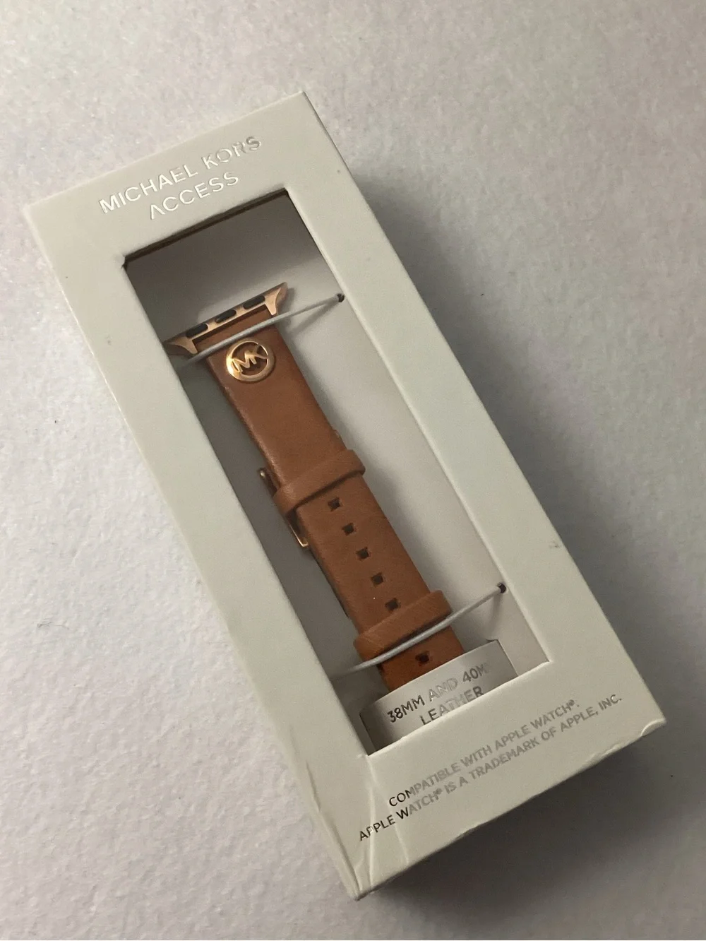 Michael Kors Logo Charm Leather 38-40mm Band for Apple Watch