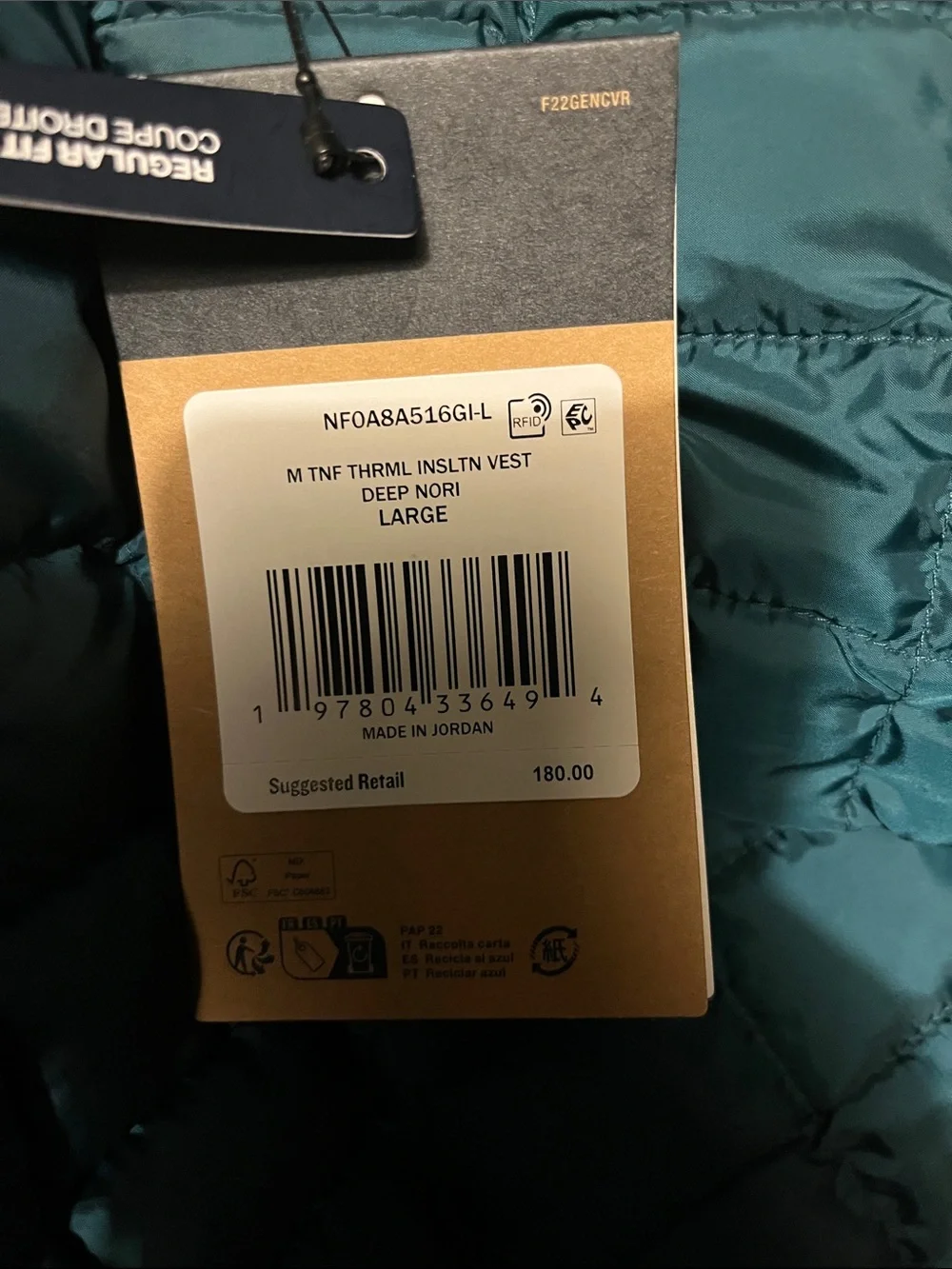 The North Face quilted puffer