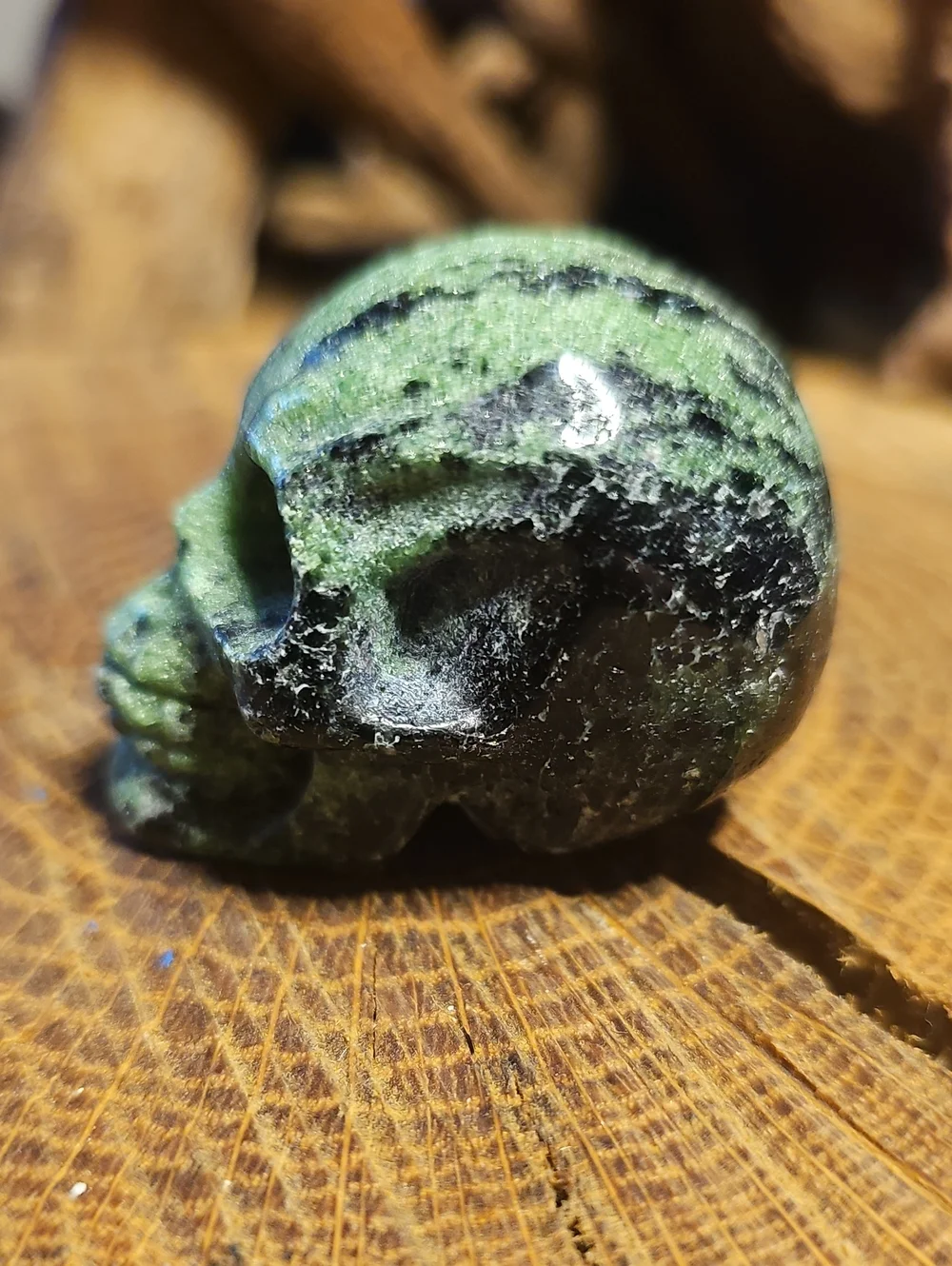 Natural Ruby Zoisite Hand-Carved Crystal Skull 💀