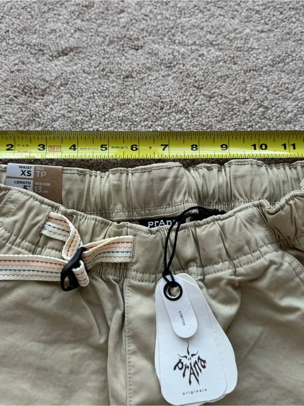 Prana shorts webbing