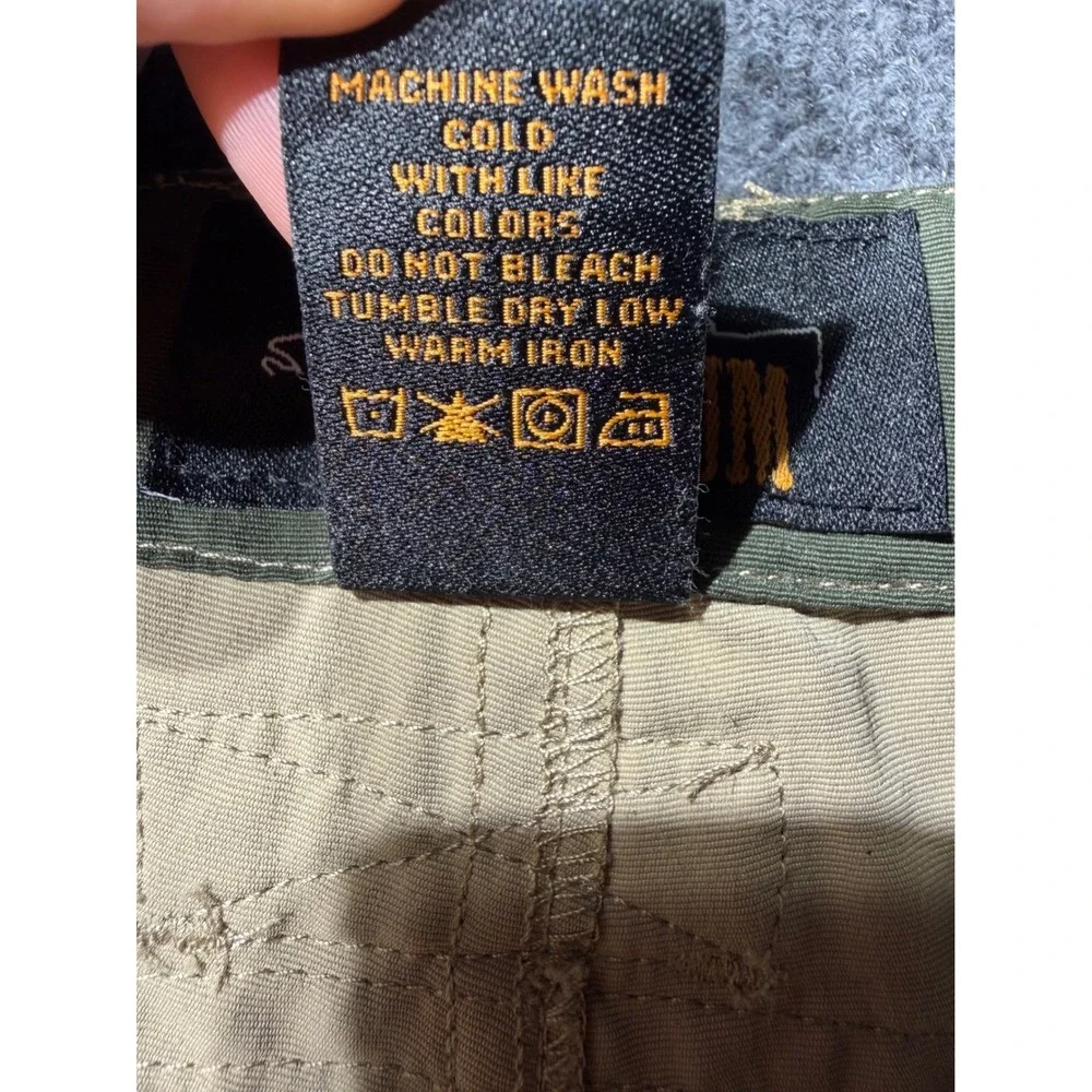 Orvis Trout Bum Mens Medium Khaki Nylon Hiking Fishing PantsIntegrated Belt34x30