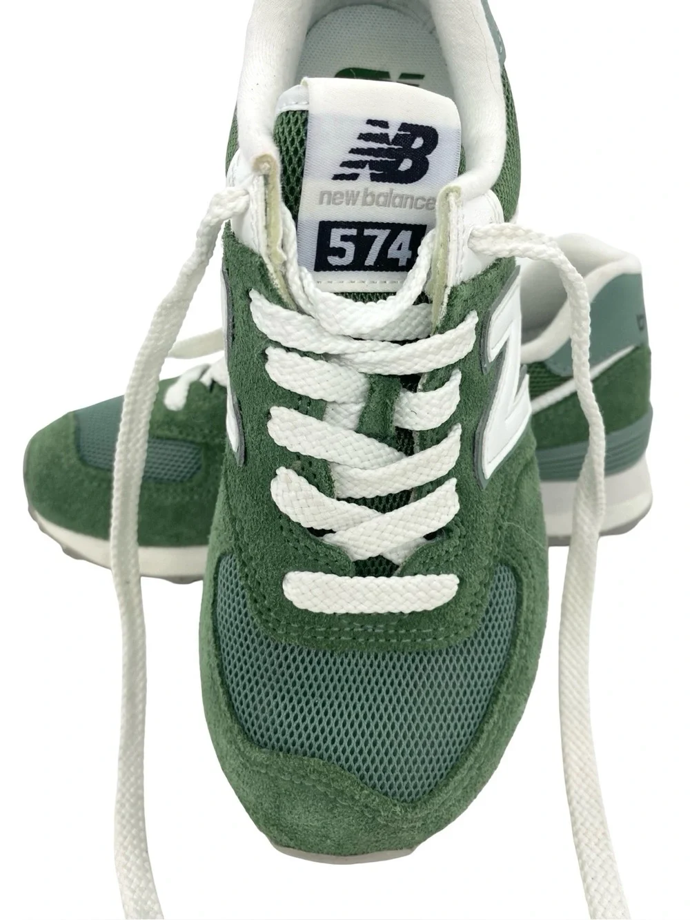 New Balance 574 NB Green White Sneakers Size 4.5