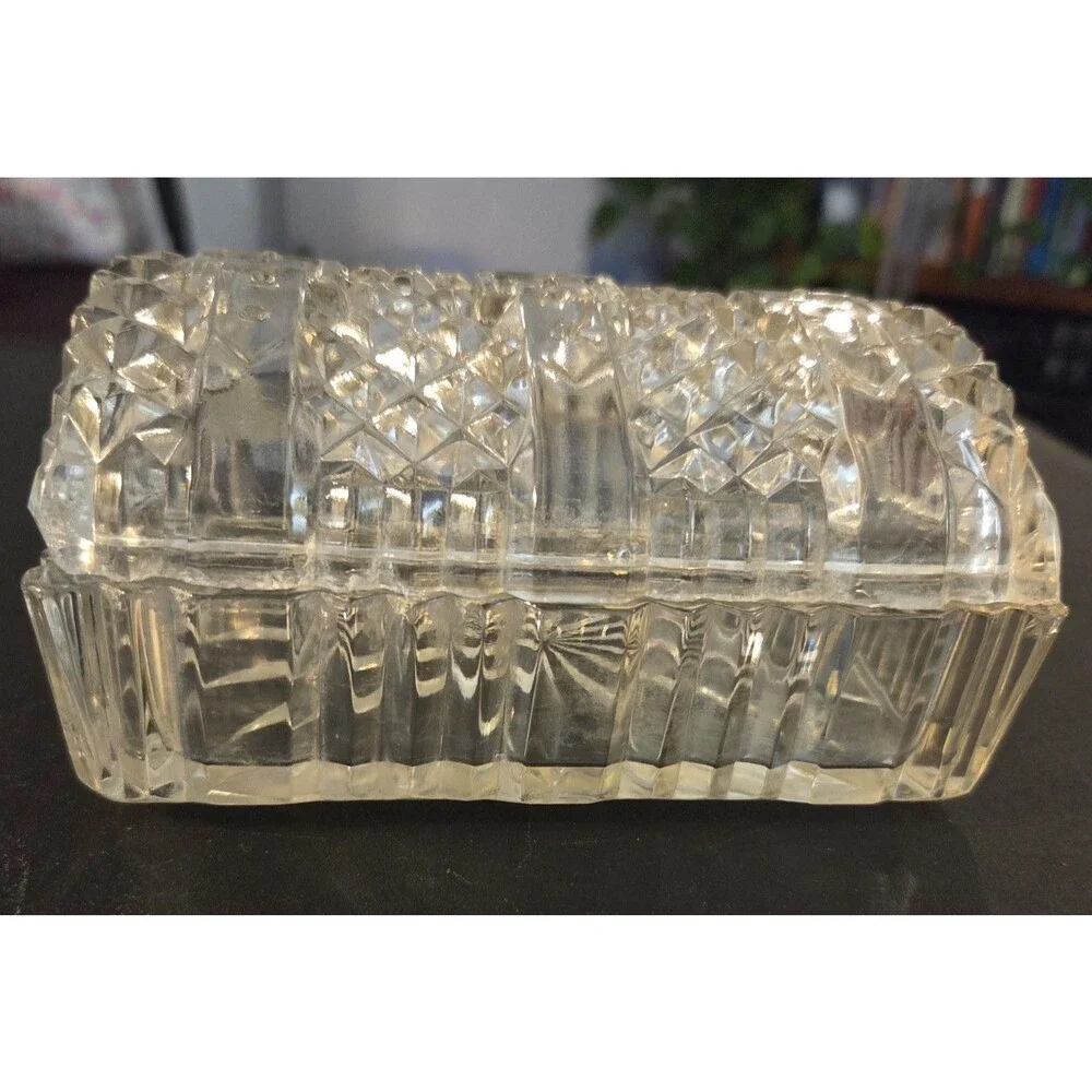 Vintage Akro Agate Clear Pressed Glass 