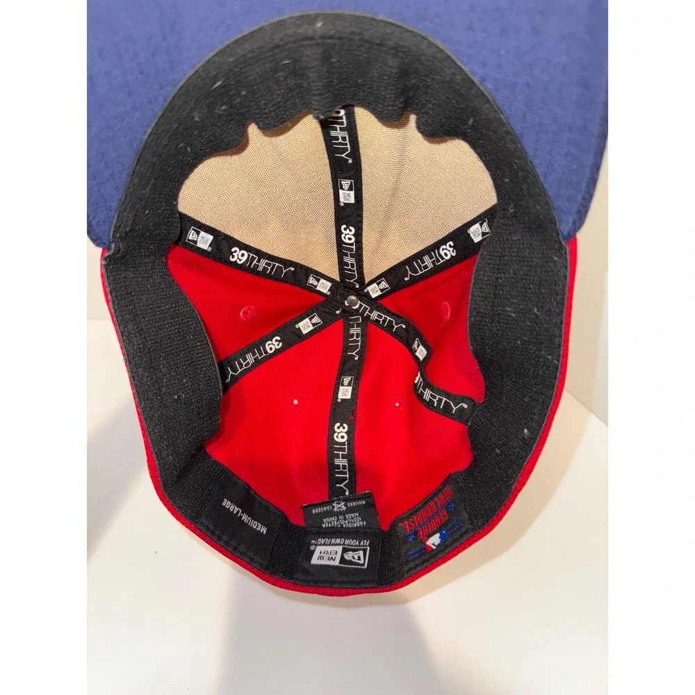 New Era 39THIRTY Boston Red Sox Hat Mens Medium-Large Red Blue Stars Stripes Cap