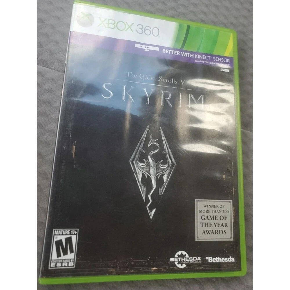 Skyrim- The Elder Scrolls V, Xbox 360, EUC, Compatible with Kinect Sensor.