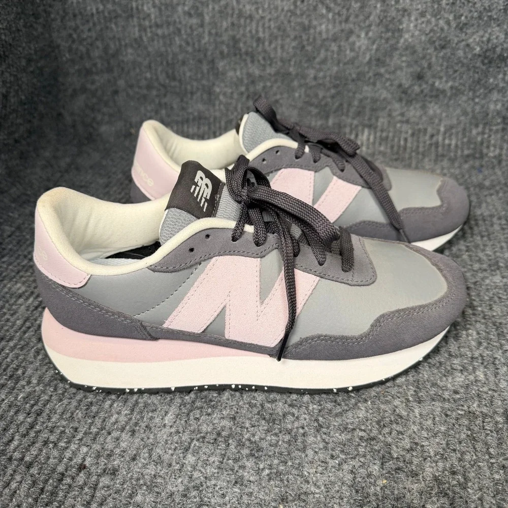 New Balance 237 Lifestyle Sneakers Womens 8.5 Grey Pink Excellent Low Top Casual