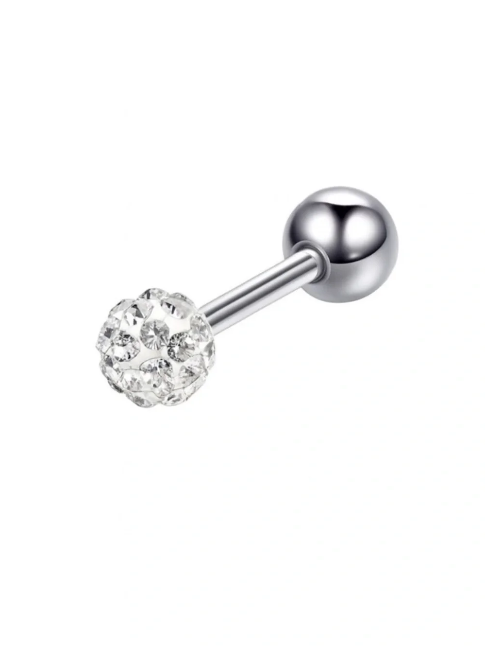 Clear Pave CZ Ball Cartilage Earring Barbell  Stud 16G