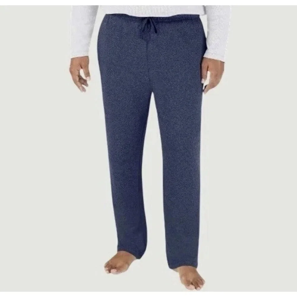 💥   Men's XL Textured Lounge Pants Navy Blue Polyester Blend i1695