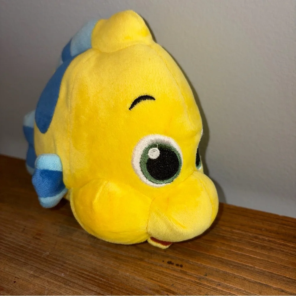 Disney Store Authentic Flounder Plush - The Little Mermaid - Mini - 6.5