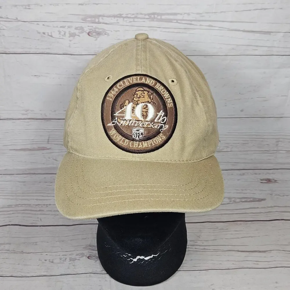 Cleveland Browns Graffiti Baseball Cap Men's Adjustable Khaki 40th Anniversary