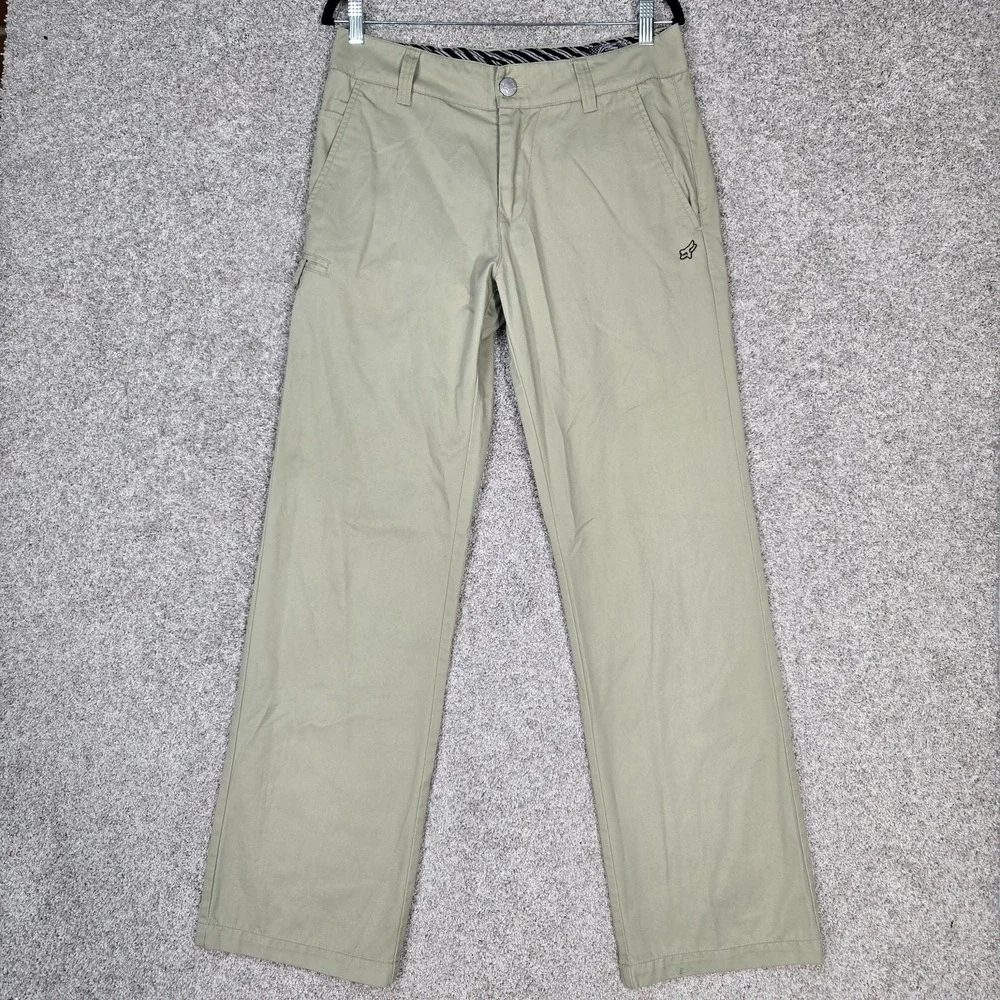 Fox Racing Pants Mens 32x32 Beige khaki tactical tech Chino fox head