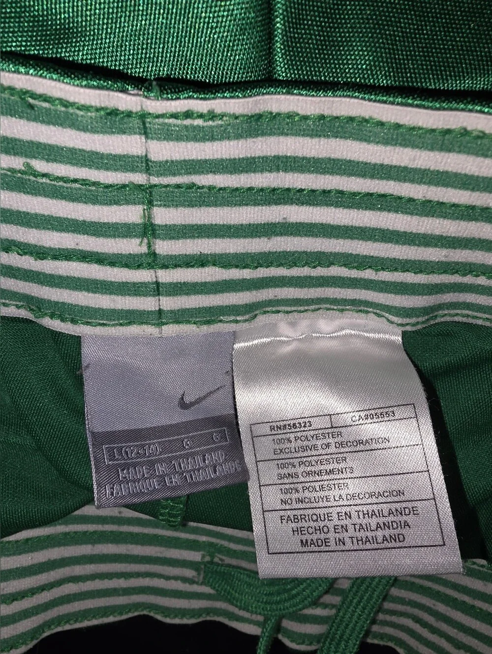 Nike Green and White Athletic Shorts