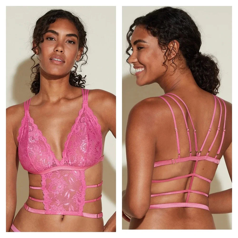 Cosabella Cropped Cami Women Medium Pink New Never Say Never Tie Me Down‎ Curvy