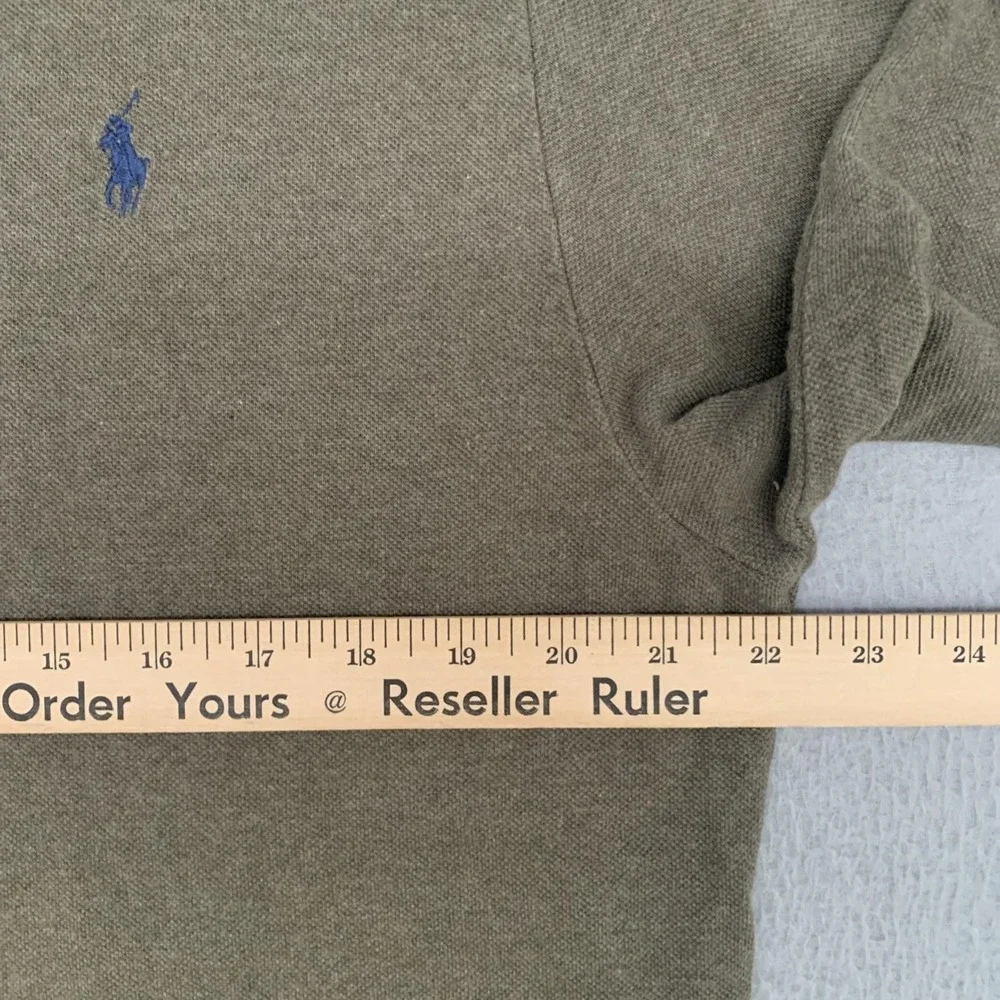 Vtg Polo Ralph Lauren Polo Shirt Large Green Rugby Long Sleeve 90s Preppy Mens L