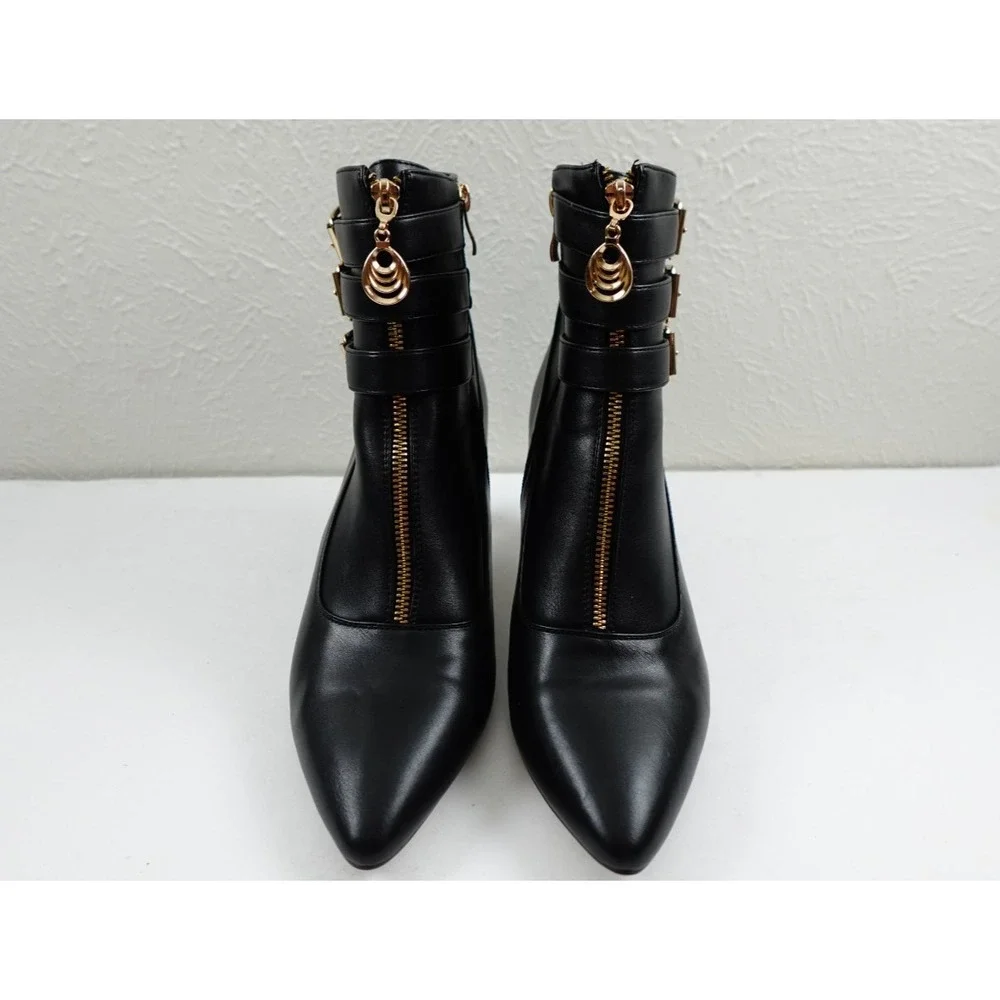 Women's IDIFU Black Buckle Strap Ankle‎ Boots Size 11