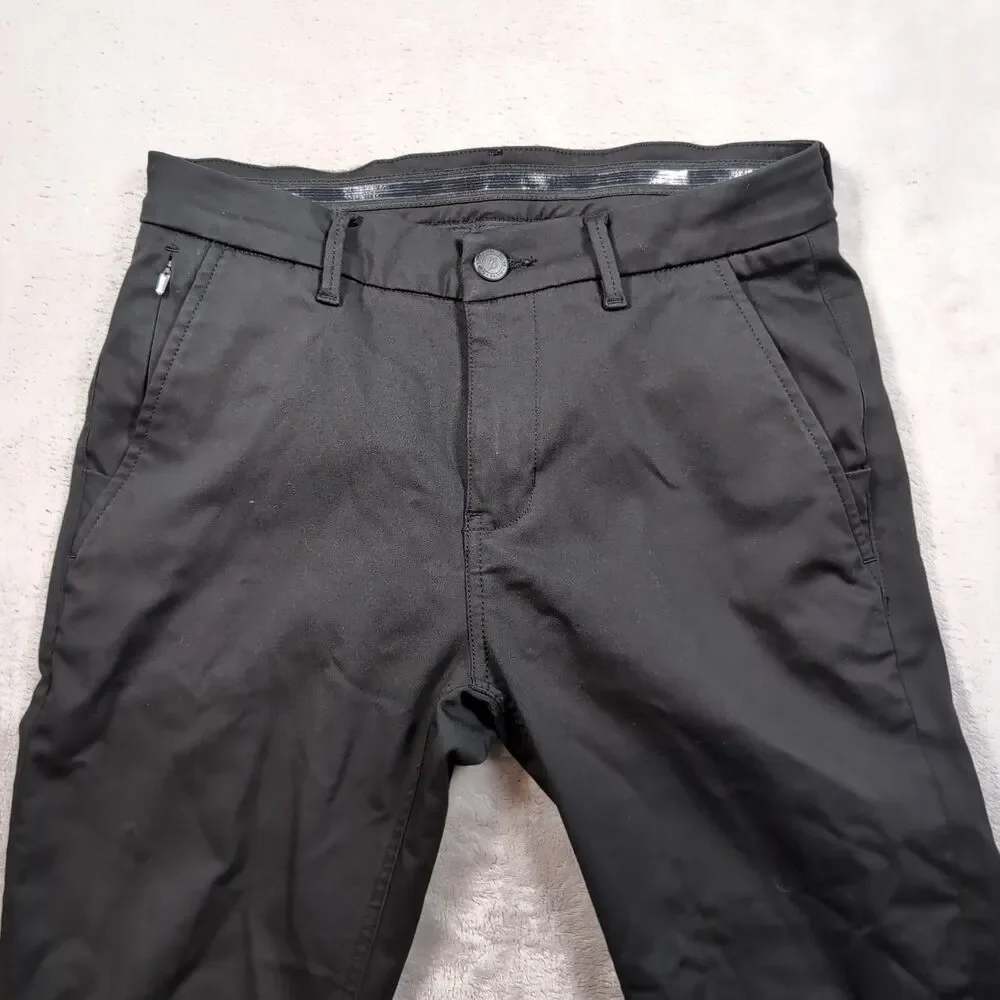 DUER Smart Stretch Pants Mens 30x32‎ (30x31) Black Slim Fit Dress Chino Travel