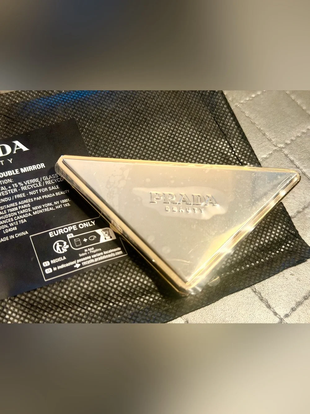 Prada Beauty Double Mirror Gold & silver metallic finish, compact
