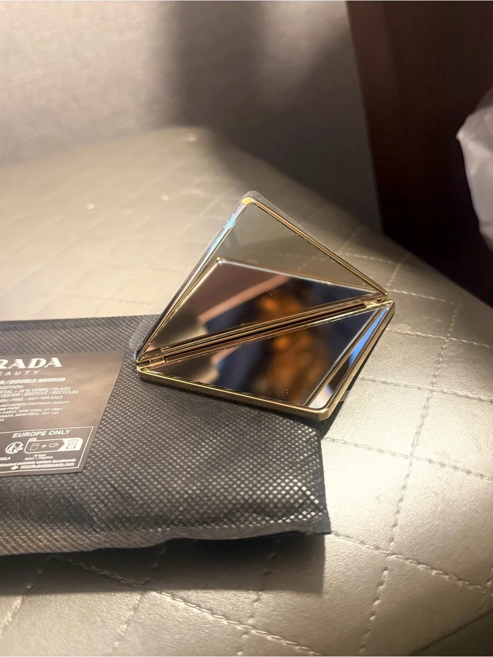Prada Beauty Double Mirror Gold & silver metallic finish, compact