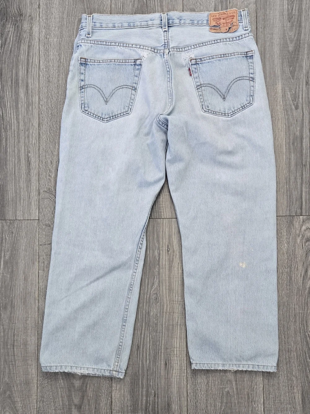 Levi’s 505 Regular Fit Straight Leg Jeans Men’s W36 L29 Light Wash Distressed