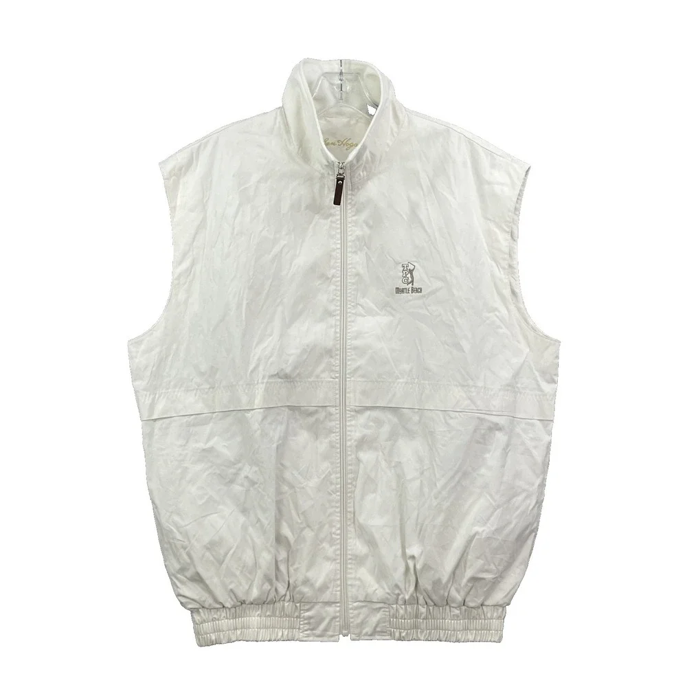 VTG Ben Hogan Golf Vest Men's Large Ivory Myrtle Beach TPC PGA Preppy Sportswear