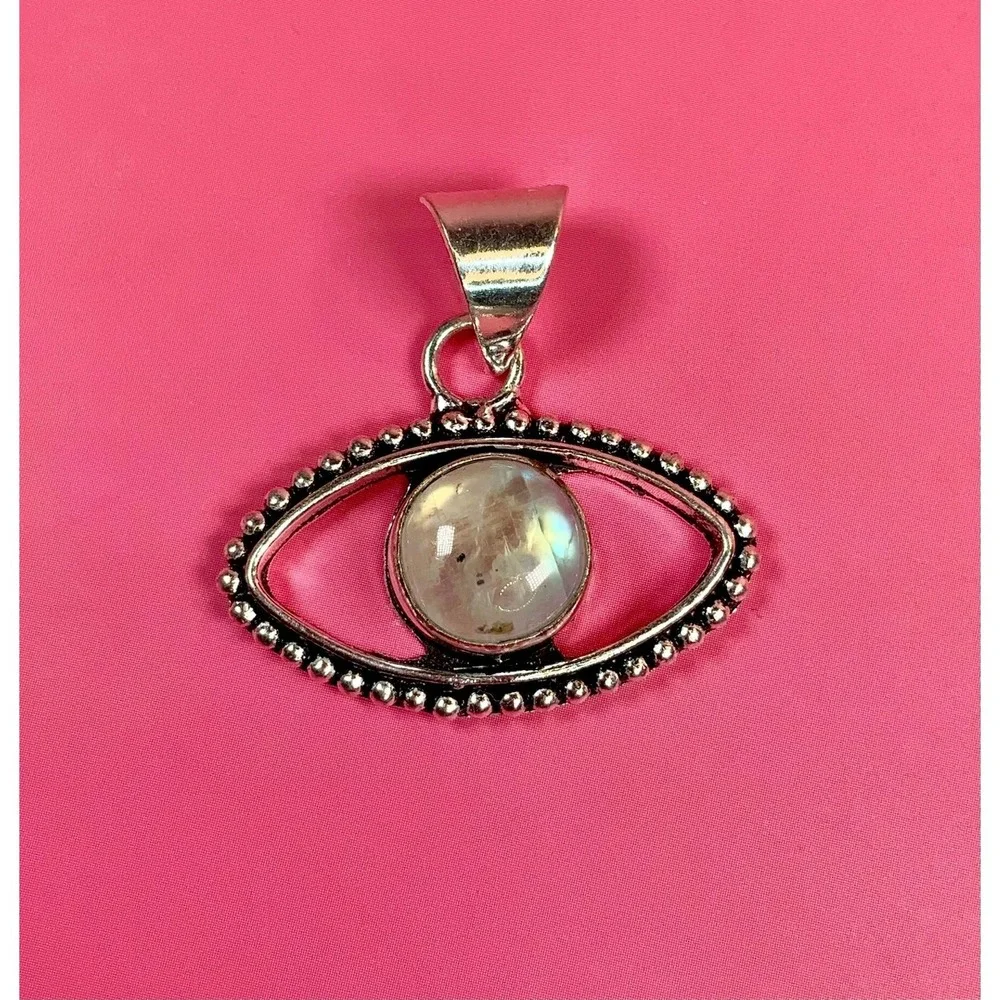✨👁️ Rainbow Moonstone‎ Evil Eye Pendant 👁️✨