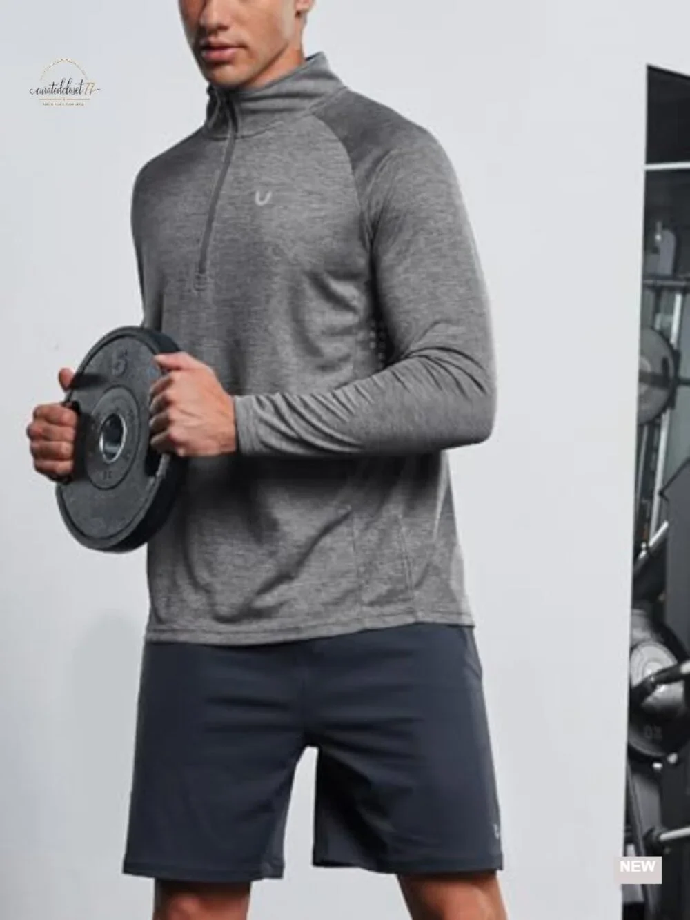 Men's Quarter Zip Pullover Athletic Running Shirt Long Sleeve Quick Dry