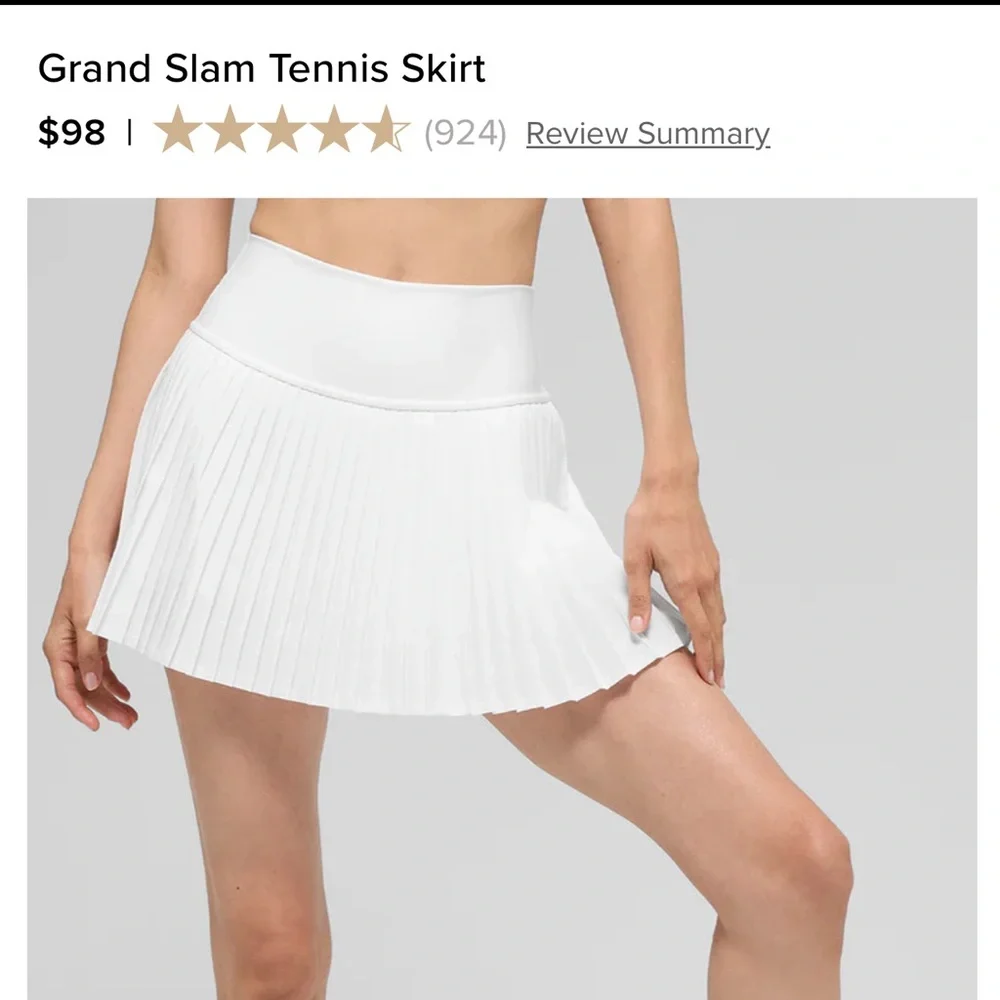 ALO Yoga White Pleated Tennis Mini Skirt