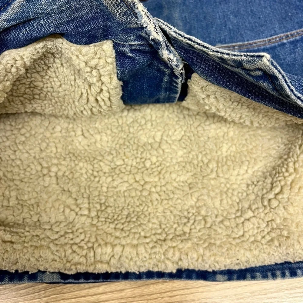 Wrangler Vintage 70s Sherpa Lined Denim Vest Size L