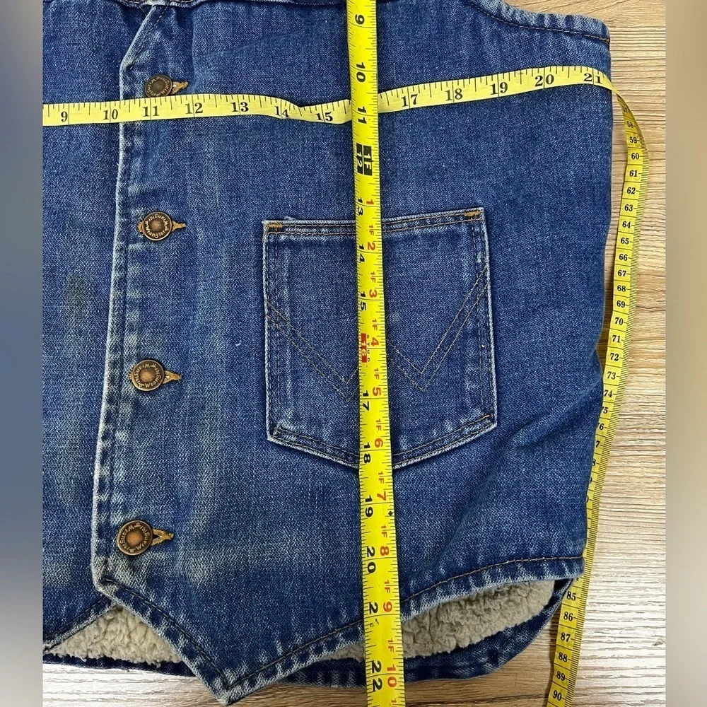 Wrangler Vintage 70s Sherpa Lined Denim Vest Size L