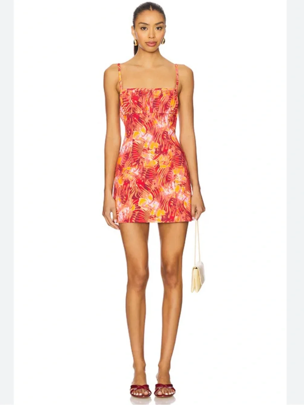 Free People Kerri Mini‎ Dress in Heatwave Combo New!