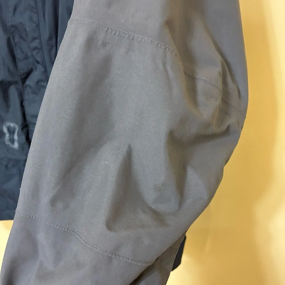 Marmot Full Zip Winter Windbreaker Men’s M Blue Gray Utility Hooded Brim Jacket