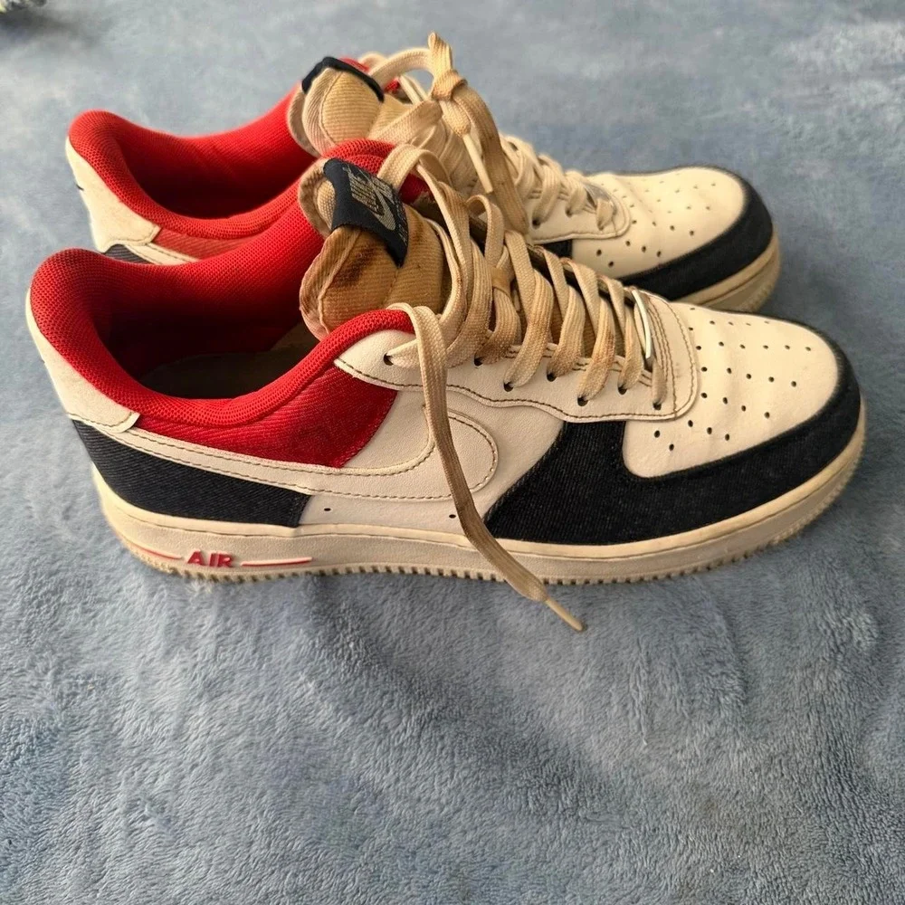 Nike Air Force 1 '07 LX 'USA Denim' Red White Blue Shoes Men's Size 8.5