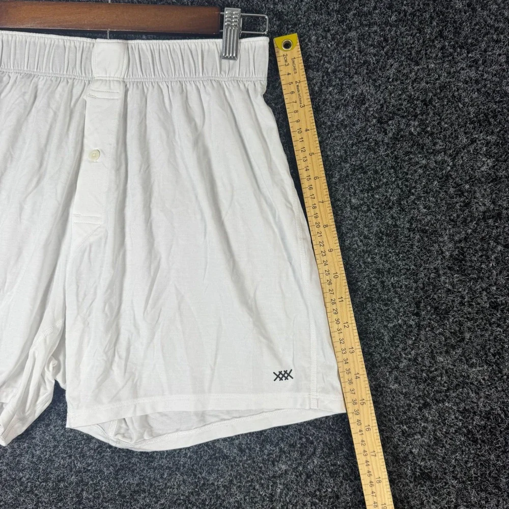 Rhone Mens Everyday Boxer Shorts White Button Fly Elastic Waist Size Medium