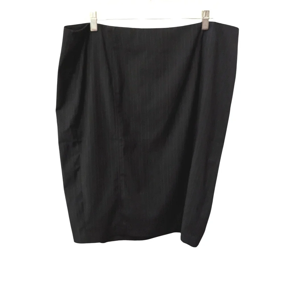 Lane‎ Bryant Womens 18 Black Pinstripe Career Business Pencil Skirt
