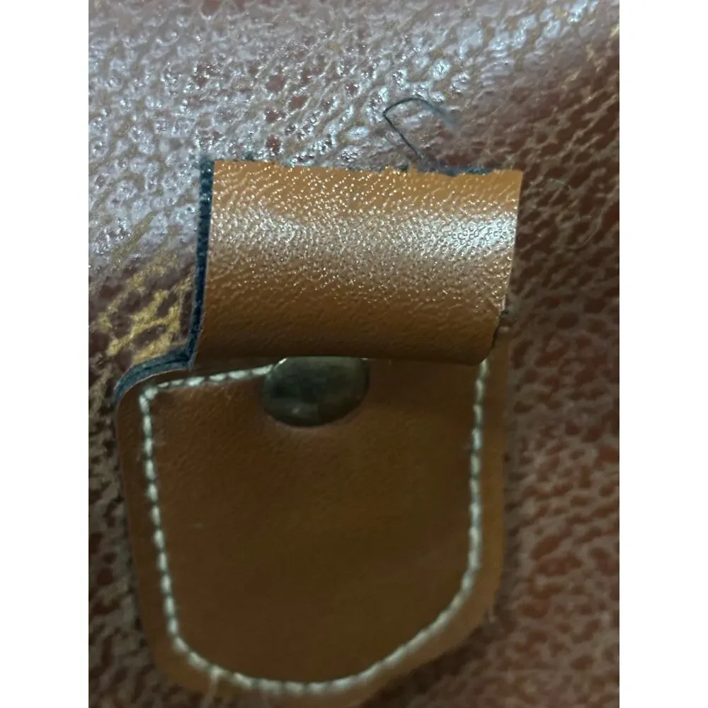 Vintage Oscar de la Renta Brown Duffel Overnight Travel Bag Carry-On Luggage