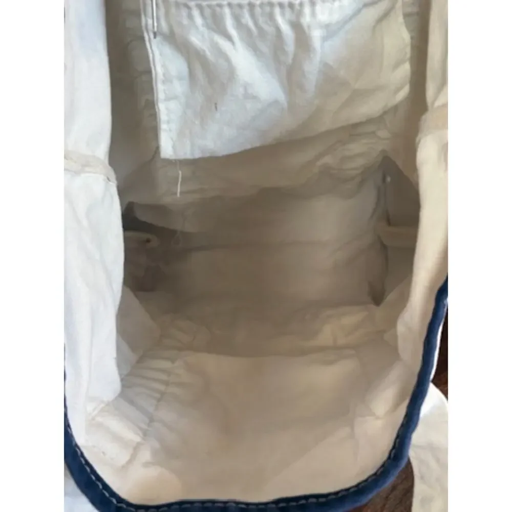 Unbranded Heavyweight Canvas Boat Tote Bags Navy Blue Open Top Preowned Everyday