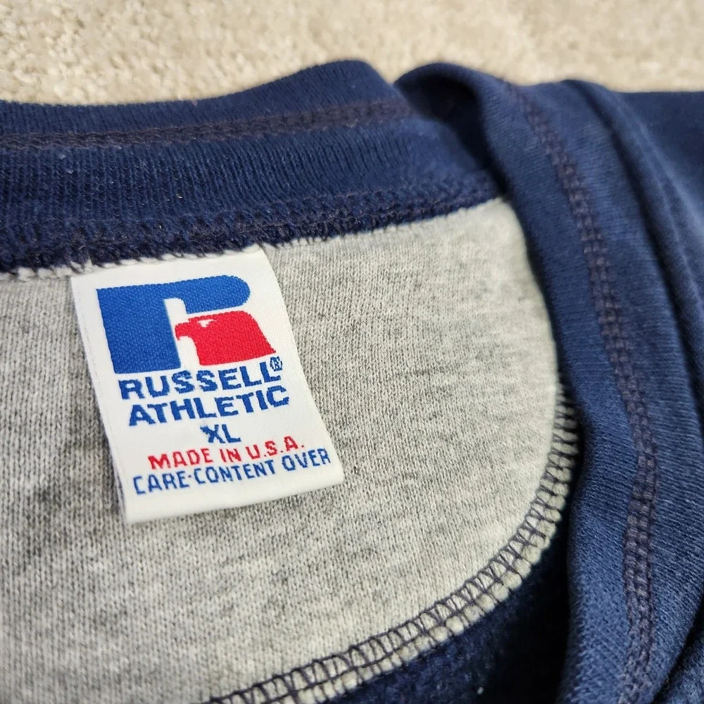 Vintage Russell Athletic Sweatshirt Men XL Henely Fleece Pullover USA‎ Made 90s