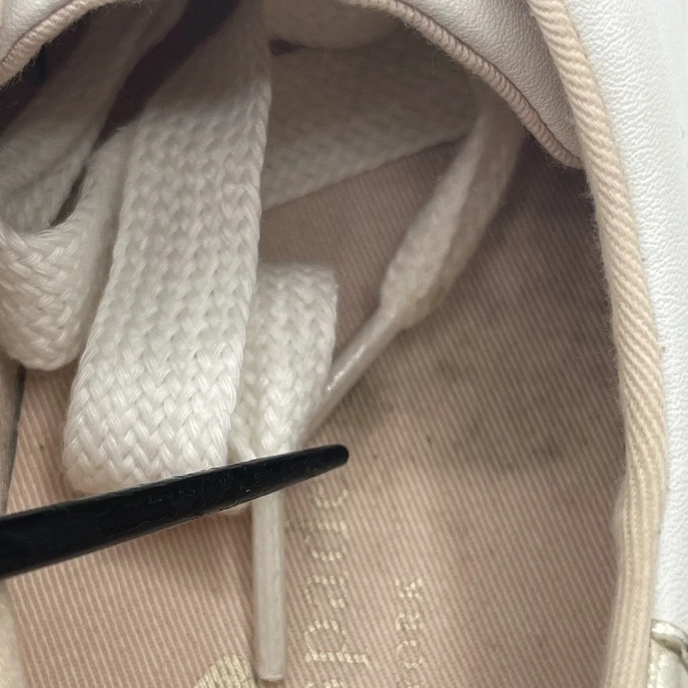 Kate Spade Angelise White Leather Sneakers Womens 10 B Lace Up Shoes‎ Spade