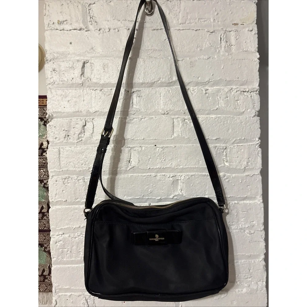 Karl Lagerfeld  Black Purse With Patent Leather‎ Accents