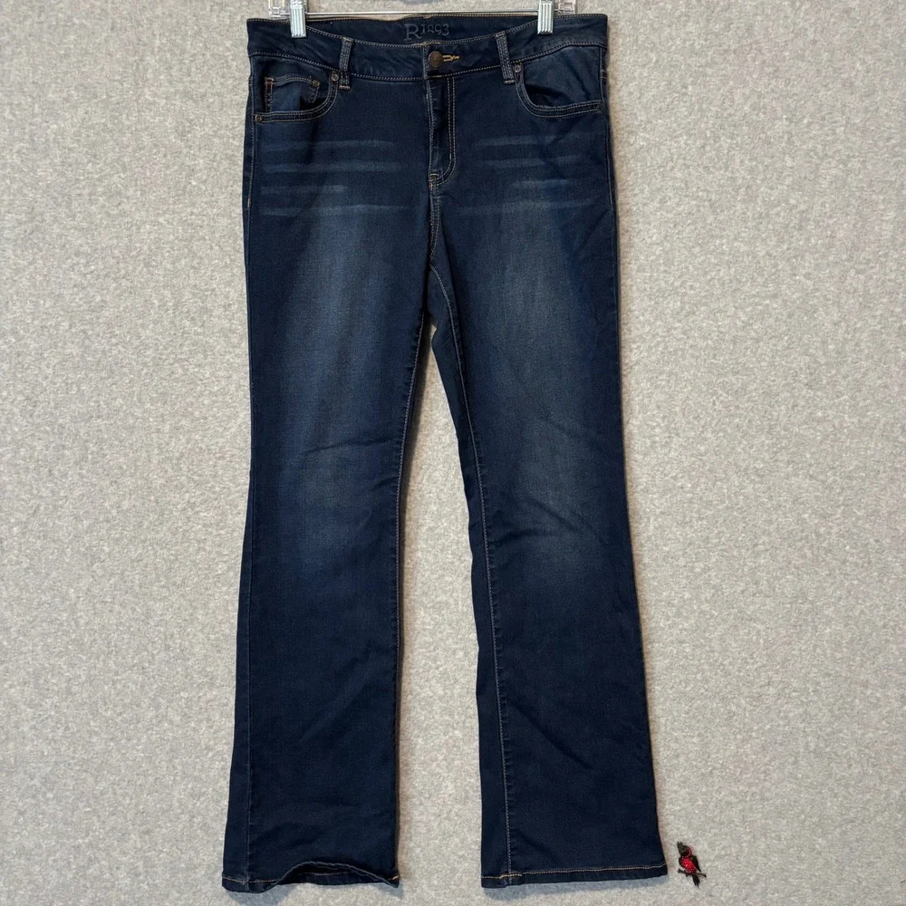 Roebuck & Co R1893 Women's 14 Denim‎ Blue Jeans Dark Wash Bootcut Flare Stretch